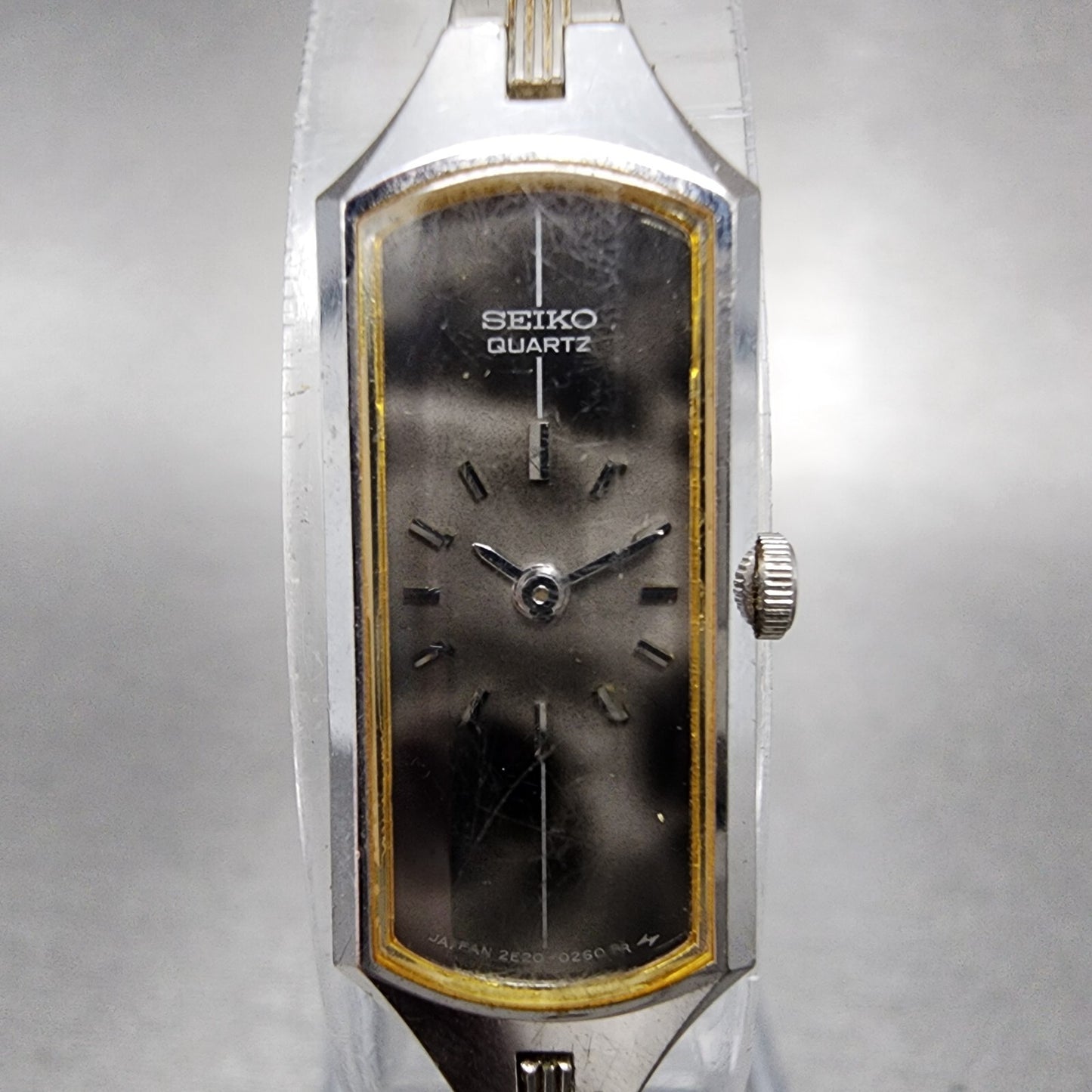Seiko Watch Women 12mm Gray Dial Silver Tone 2E205179 Octagon New Battery1