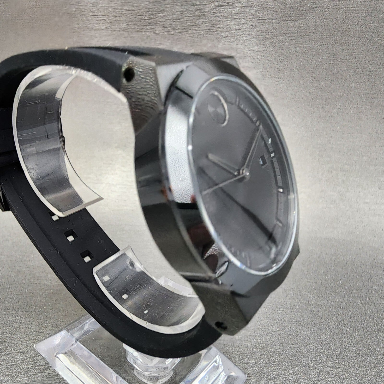 Movado Bold Fusion Watch Men 42mm Black Dial Black Tone Date Round Resin 36008394