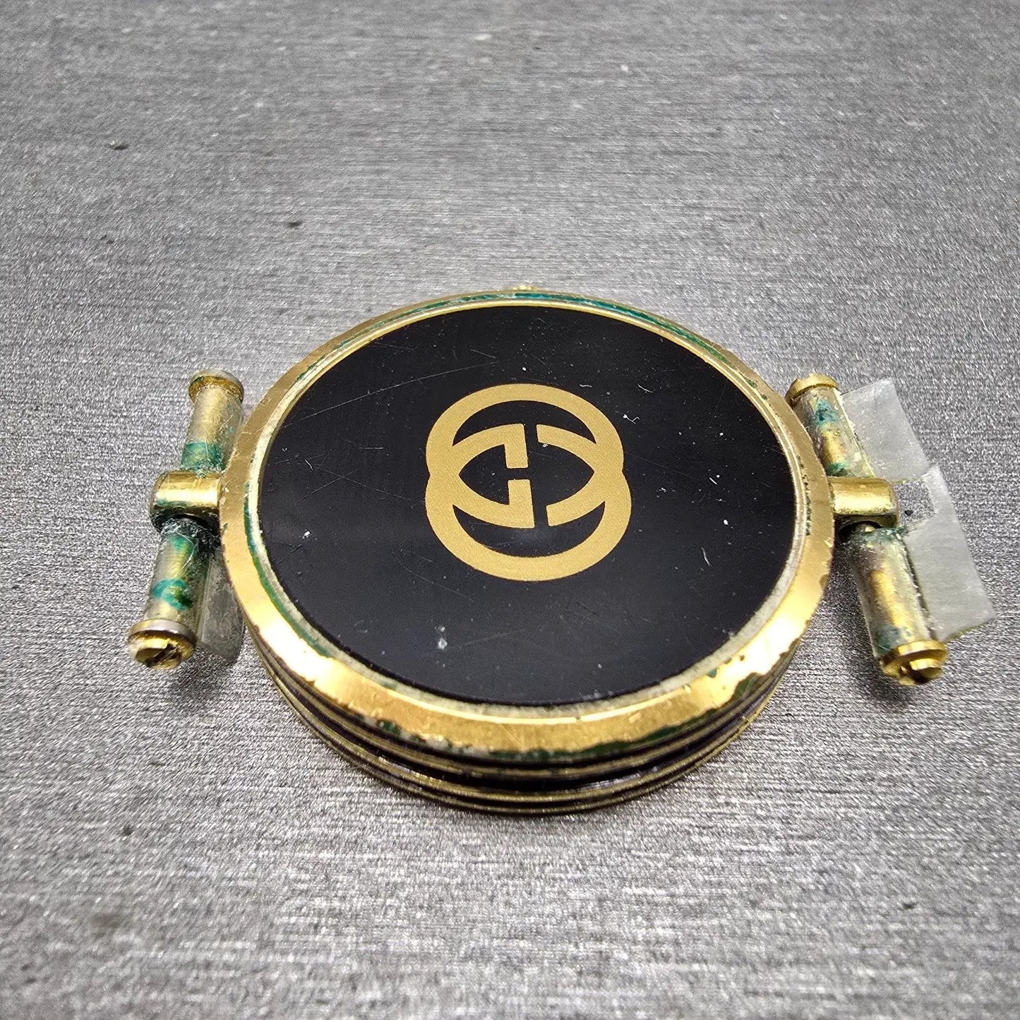 Gucci 2000M Watch Men 30mm Black Dial Gold Plated Round New Battery Vintage MNB7