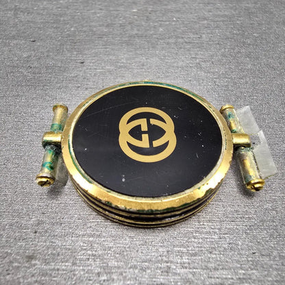 Gucci 2000M Watch Men 30mm Black Dial Gold Plated Round New Battery Vintage MNB7