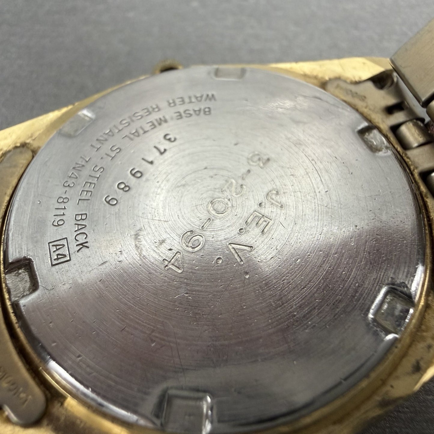 Seiko President Watch Men 36mm Gold Dial Gold Tone Daydate 7n438119 New Battery9