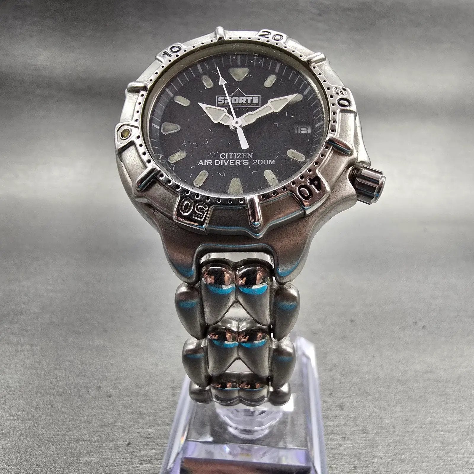 Citizen Air Dive Watch Men 36mm Black Dial Silver Tone 5512-F51359 New Battery5