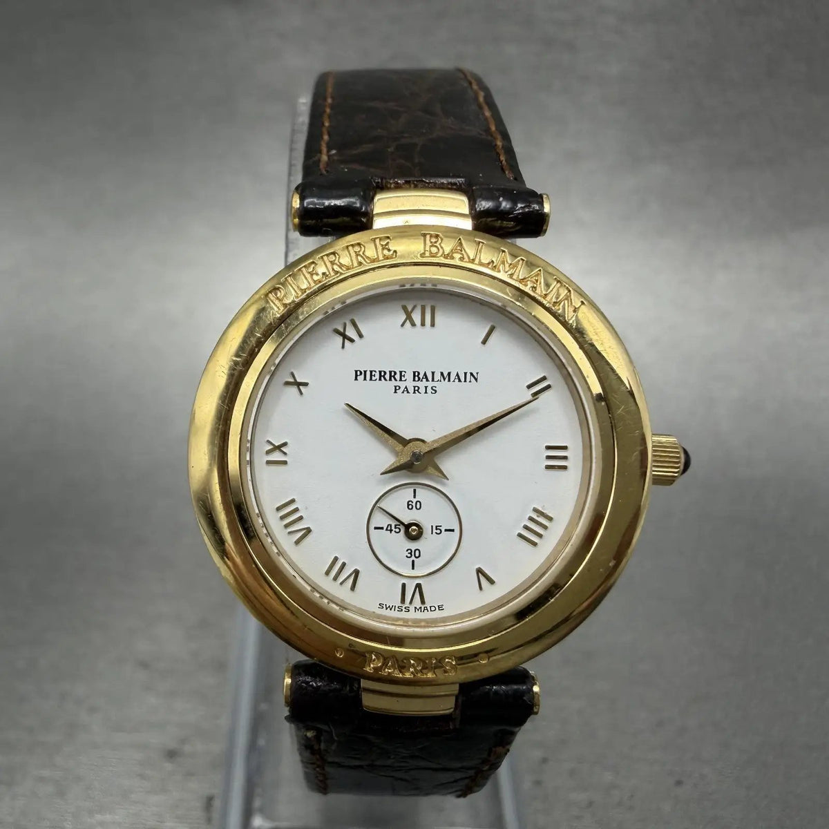 Pierre Balmain Watch Women 26mm White Dial Gold Small Seconds New battery VTG0