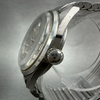 Seiko Sportsman Watch Men 34mm Silver Dial Silver Tone Date 6602-7030 Runs2