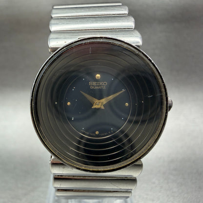 Seiko Watch Women 25mm Black Dial Silver Tone Round 1N00-0B59 New Battery1