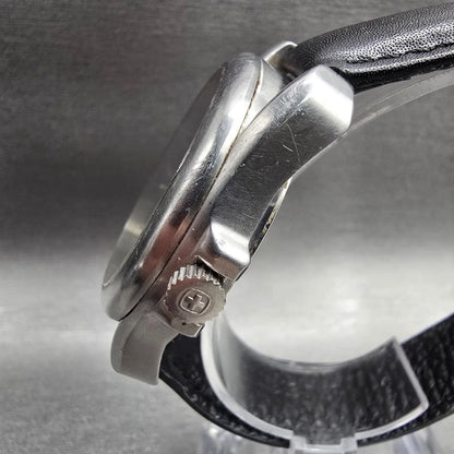 Wenger Swiss Military Watch Men 39mm Black Dial Silver 096.1009 New Battery2