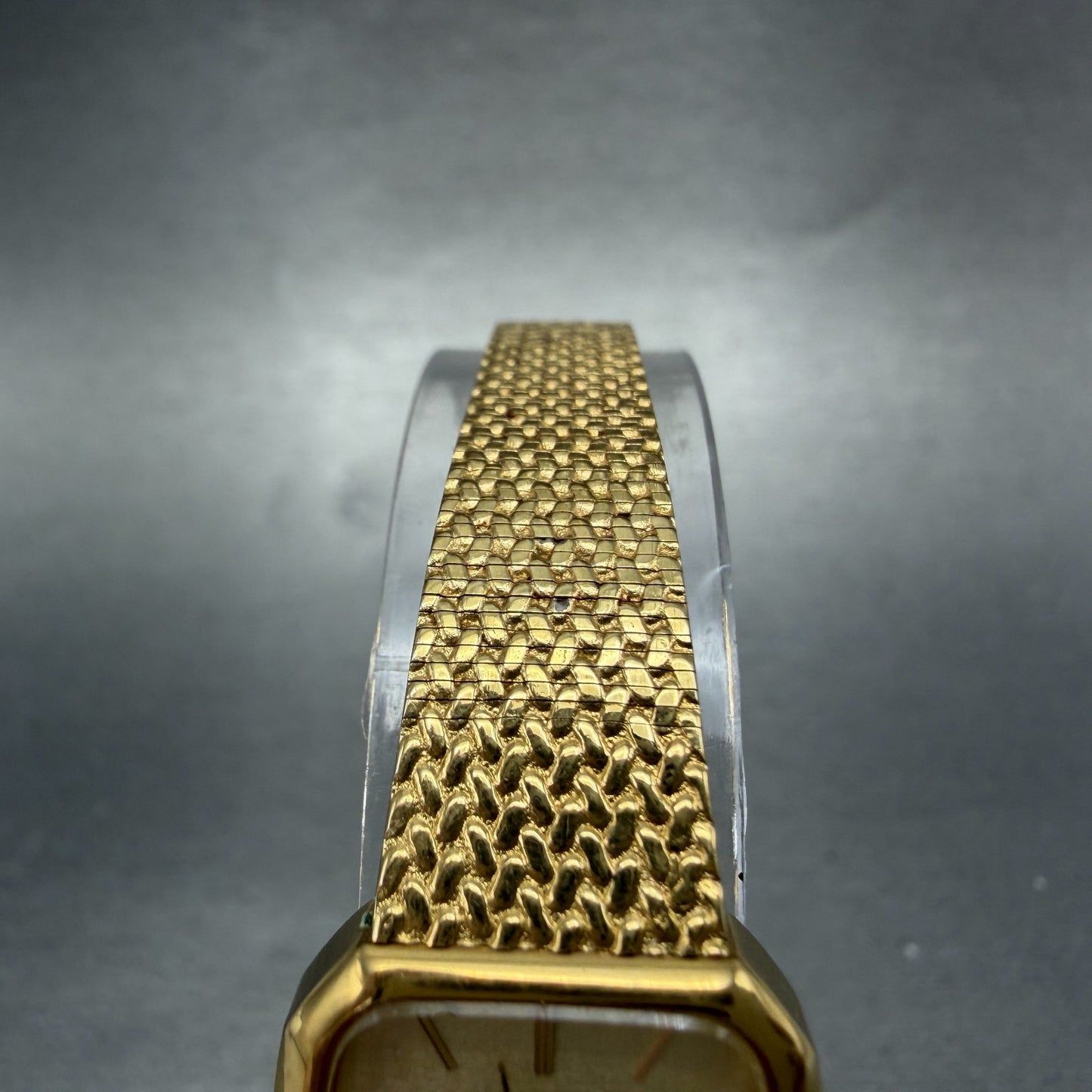 Seiko Watch Women 19mm Champagne Dial Gold Tone Rectangle 5421-5060 New Batt H5S4