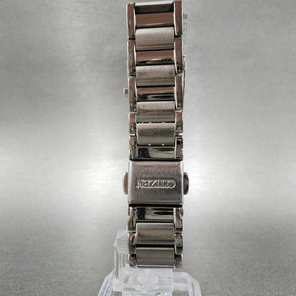 Citizen EcoDrive Tank Watch Women 19mm MOP Dial Silver Tone Diamond Bezel Runs7