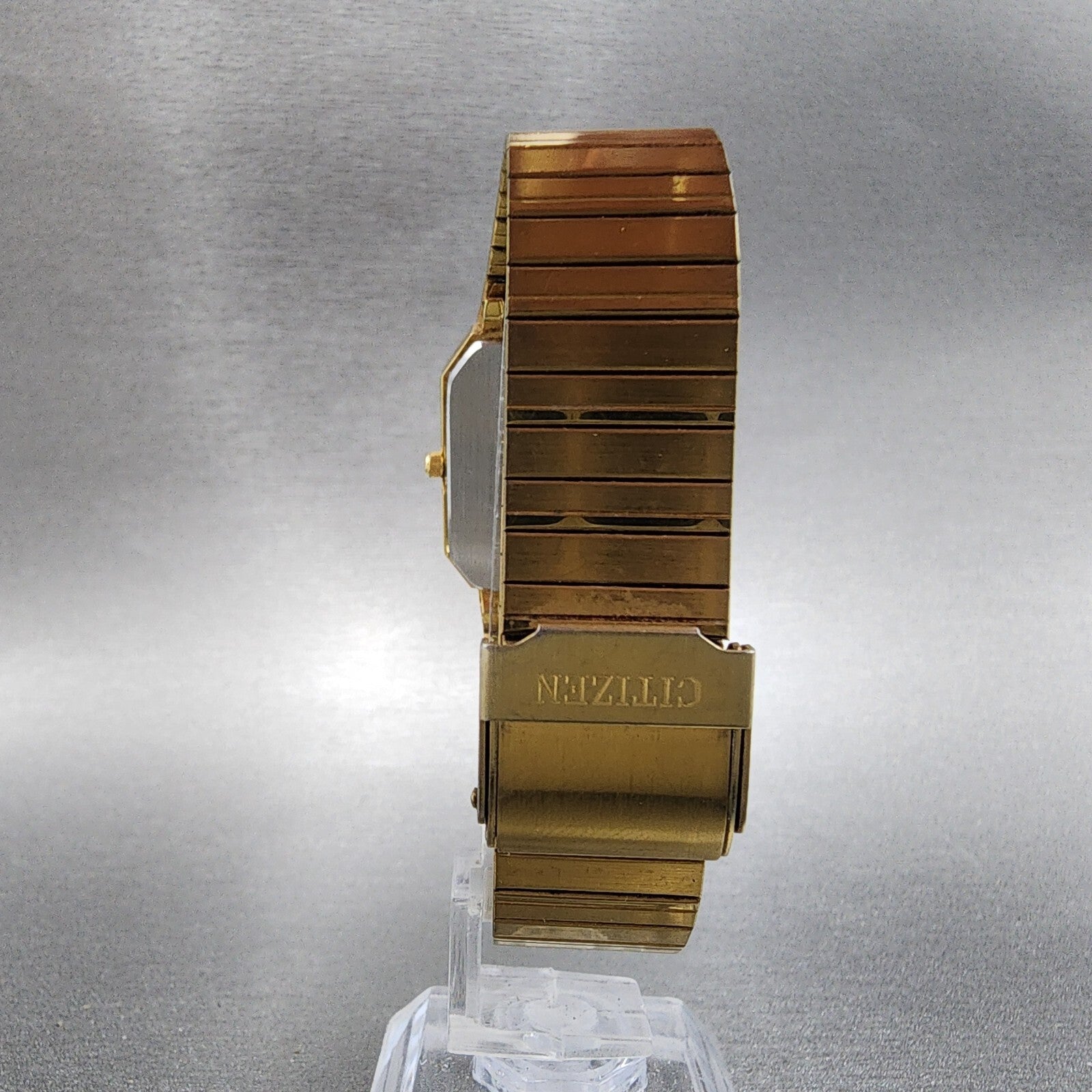 Citizen CQ Tank Watch Women 27mm Gold Dial Gold Tone Rectangle New Battery7