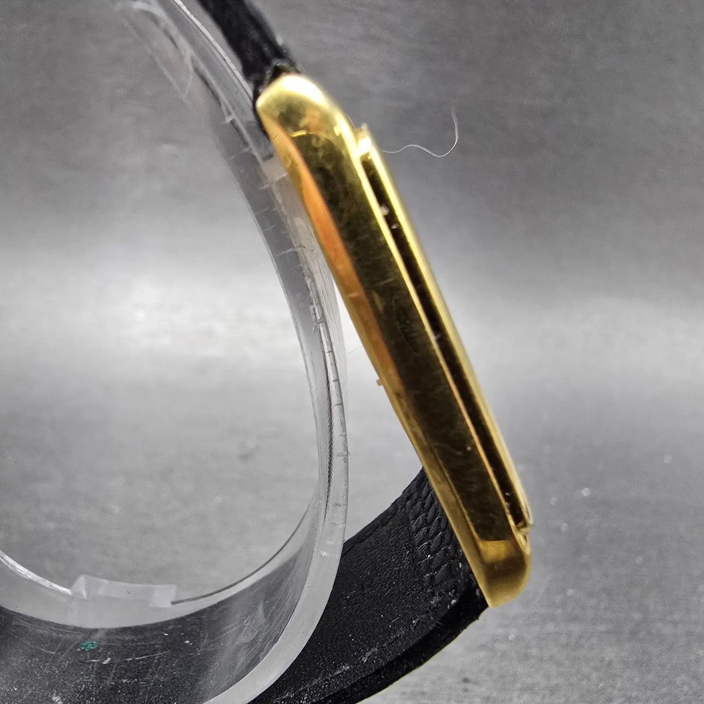 Citizen CQ Tank Watch Men 23mm Black Dial Gold Tone Rectangle 6031 PARTS Vintage4