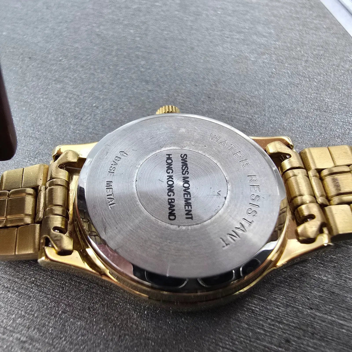 Wittnauer Watch Women 25mm Gold Dial Gold Tone Date Round 15M04 New Battery10