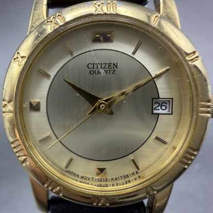 Citizen Watch Women 24mm Champagne Dial Gold Tone Date 1012-K13131 New BatteryAB1
