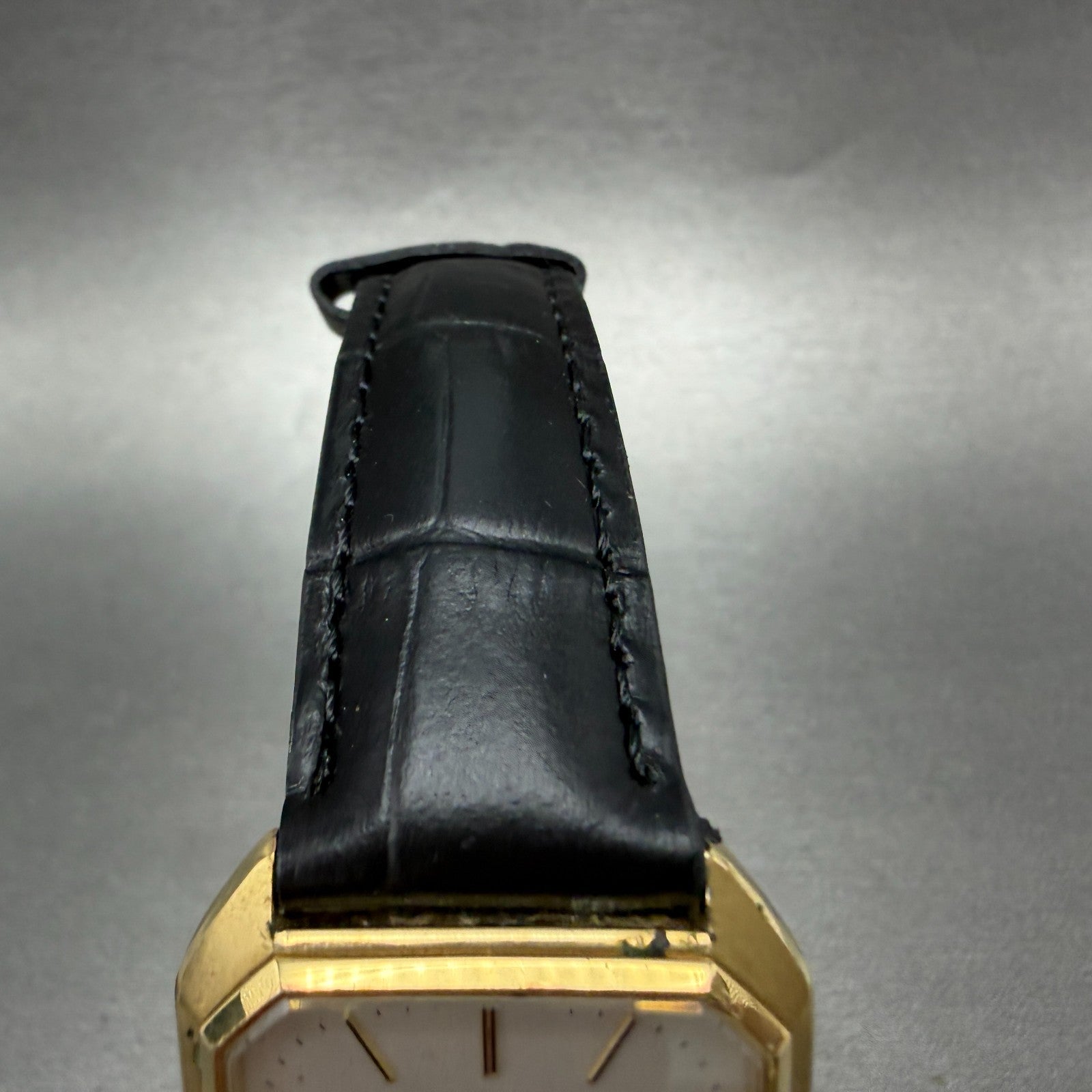 Seiko Tank Watch Men 30mm White Dial Gold Tone Octagon 9721-5040 New Battery5