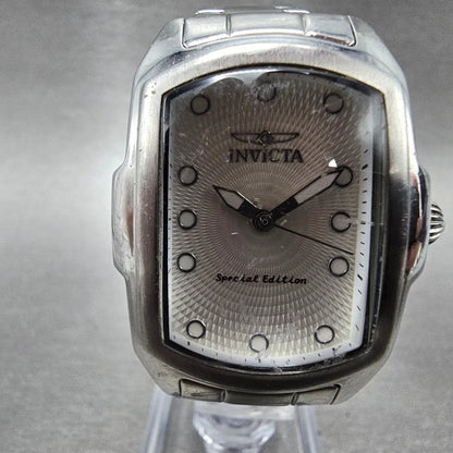 Invicta Lupah Watch Women 29mm Silver Dial Silver Tone Rectangle 15842 New Batt1