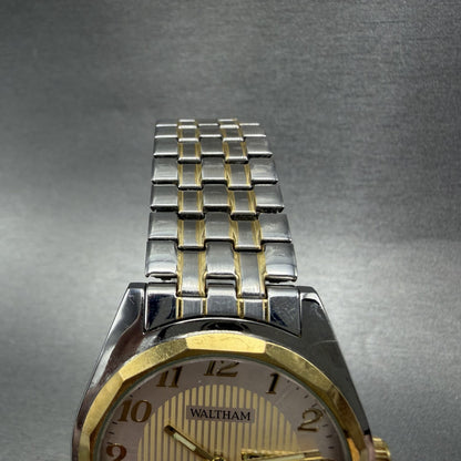 Waltham Watch Men 37mm Silver Dial Two Tone Daydate Round New Battery4