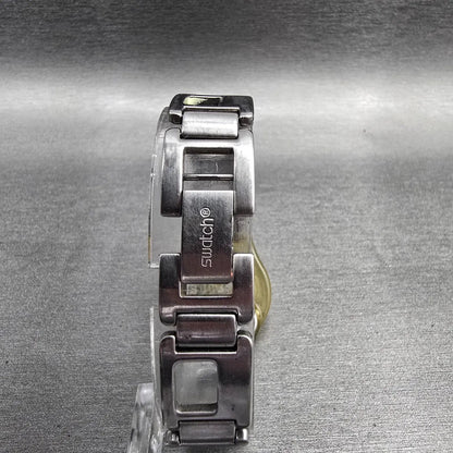 Swatch Silver Cobbles Watch Women 25mm Silver Dial Clear Case LM119 New Battery7