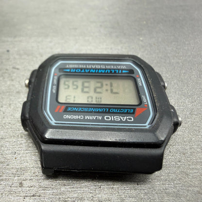 Casio Illuminator W-86 Watch Men 37mm Digital Black Alarm Chrono READ!! New batt4