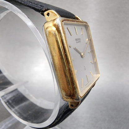 Seiko Watch Women 24mm Gray Dial Gold Tone Rectangle 433350 New Battery3