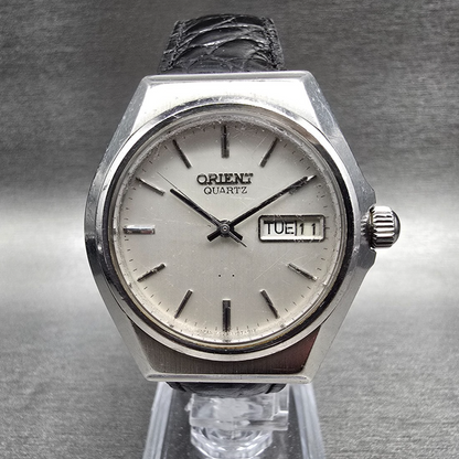 Orient Watch Men 38mm Silver Dial Silver Tone Daydate Round I029110-70 New Batt0