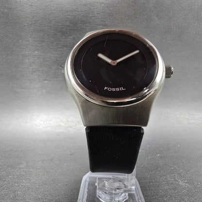 Fossil Big Tic Watch Men 38mm Black Dial Silver Tone Round JR-7846 New Battery5