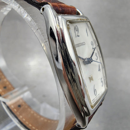 Seiko Noie Tank Watch Women 21mm White Dial Silver Tone 1f215c10 New Battery3