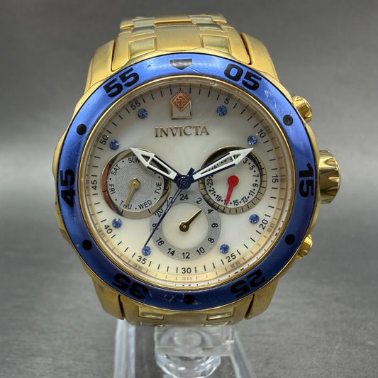 Invicta Pro Diver Watch Women 38mm MOP Dial Gold Daydate Round 17558 New Batt0