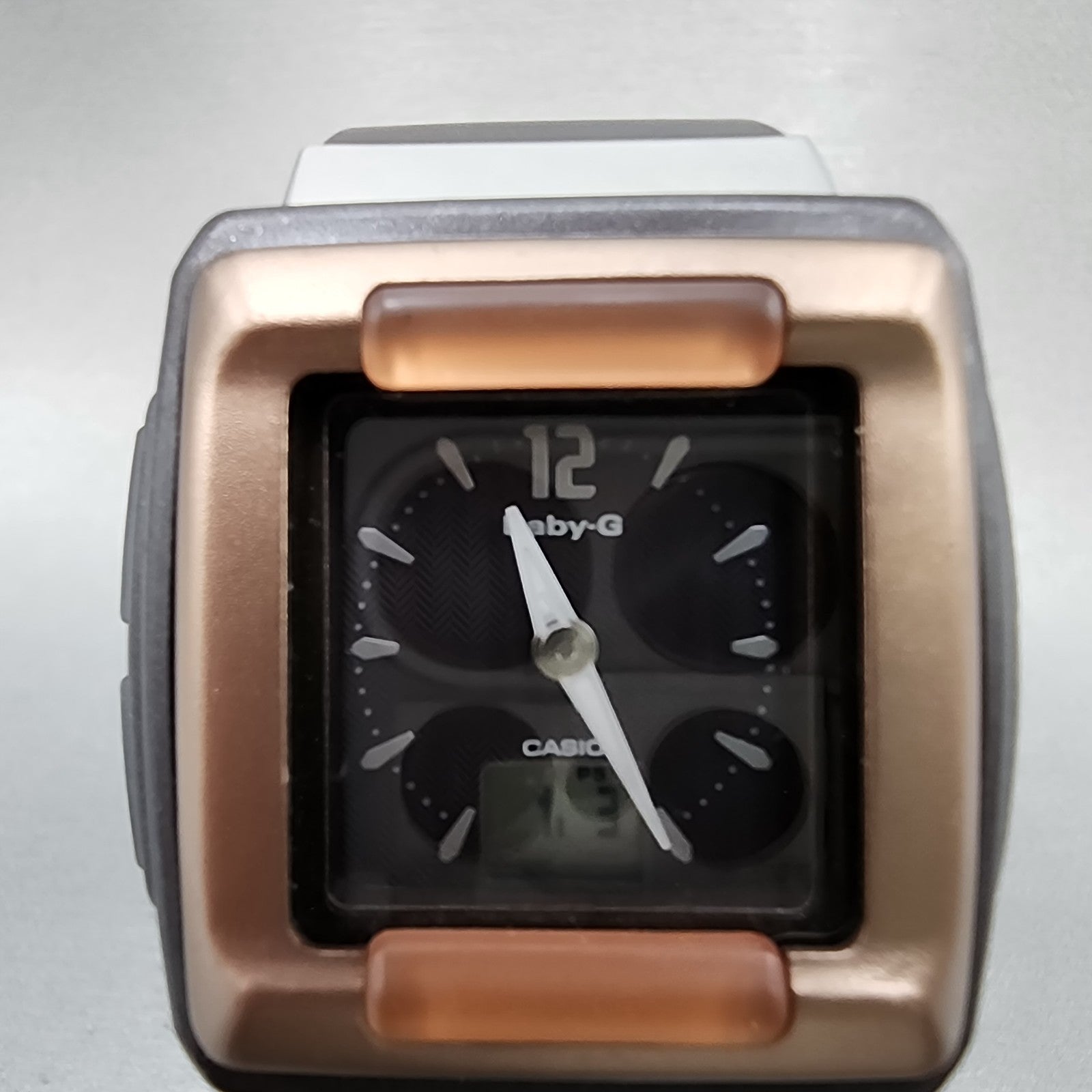 Casio BabyG BGT300J Watch Women 36mm Brown Tone Analog Digital Rectangle Runs1