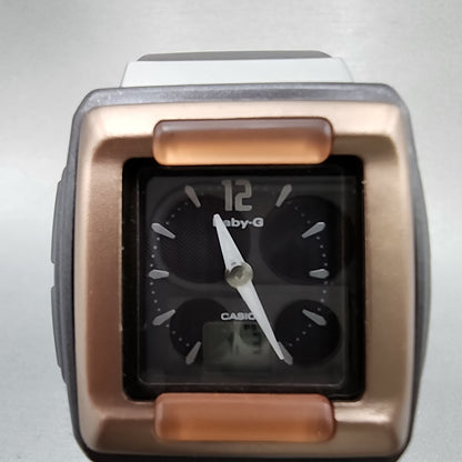 Casio BabyG BGT300J Watch Women 36mm Brown Tone Analog Digital Rectangle Runs1