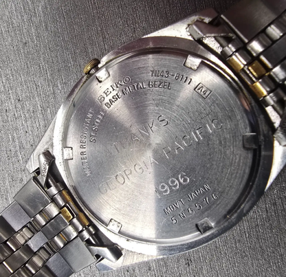 Seiko President Watch Men 36mm Cream Dial Two Tone Daydate 7N43-8111 New Battery12