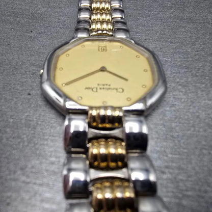 Christian Dior Watch Men 32mm Champagne Dial Two Tone Date 45.204 PARTS6