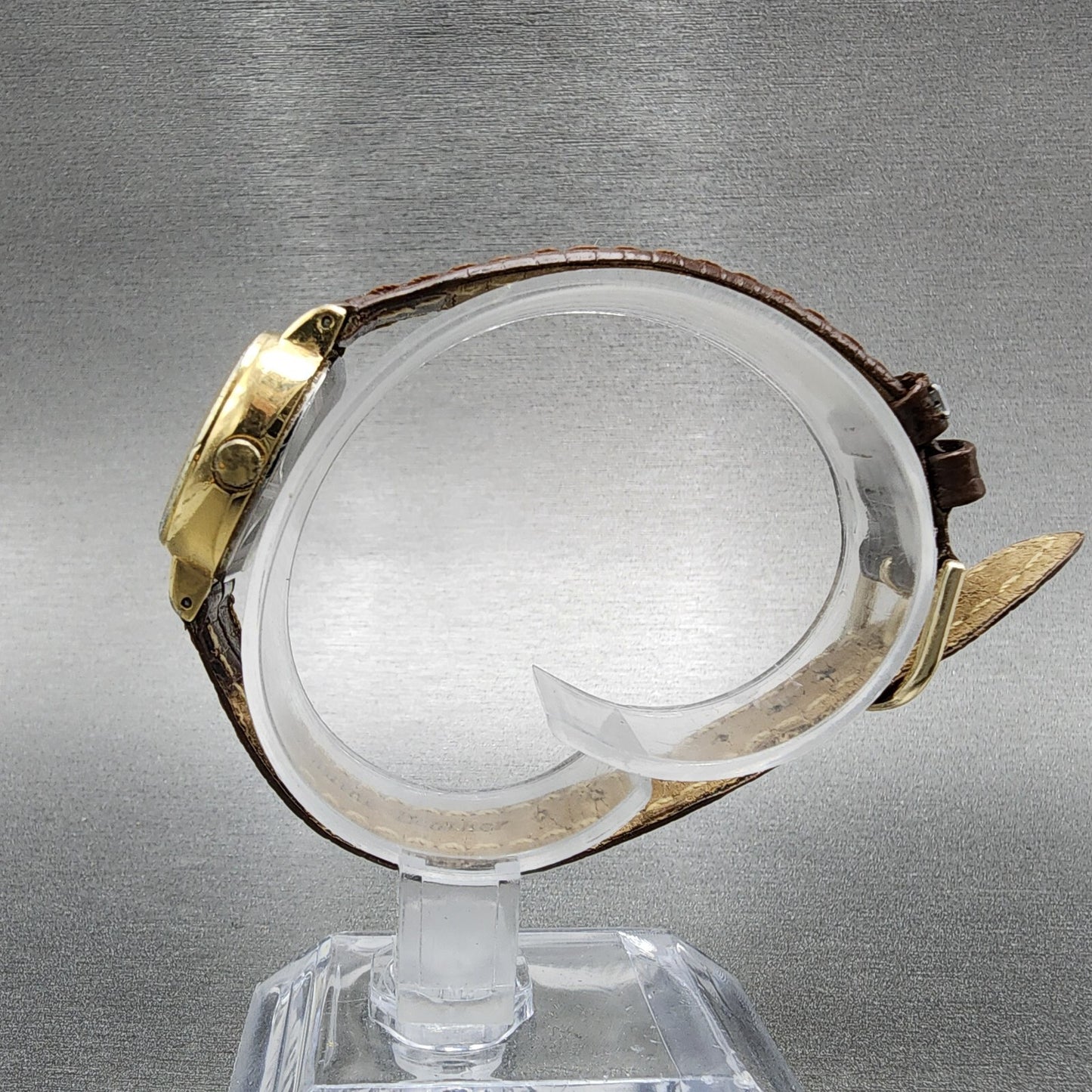 VTG Seiko SQ Watch Women 21mm Gold Dial Gold Tone Rectangle 85235009 New Batt6