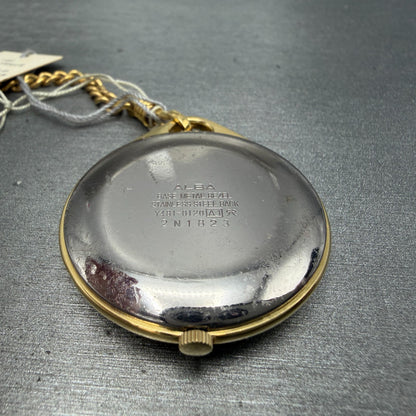 Seiko Alba Pocket Watch Men 36mm Champagne Dial Gold Tone Y481-0120 New Battery8