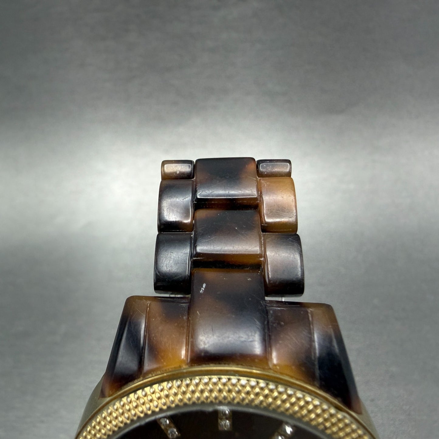Michael Kors Watch Women 37mm Brown Dial Gold Tone Tortas Daydate New Battery 7T4