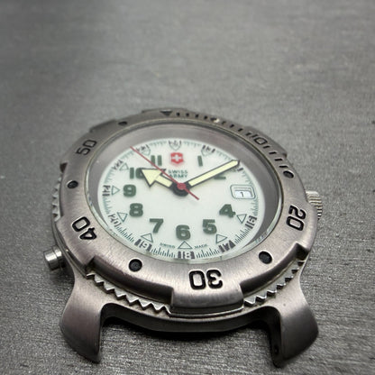 Swiss Army Sports Line Watch Men 37mm White Dial Silver Tone Date Backlight PART3