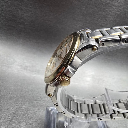 Seiko Premier Watch Women 28mm Silver Dial Two Tone Date Round 7N82-0HP0 New Bat2