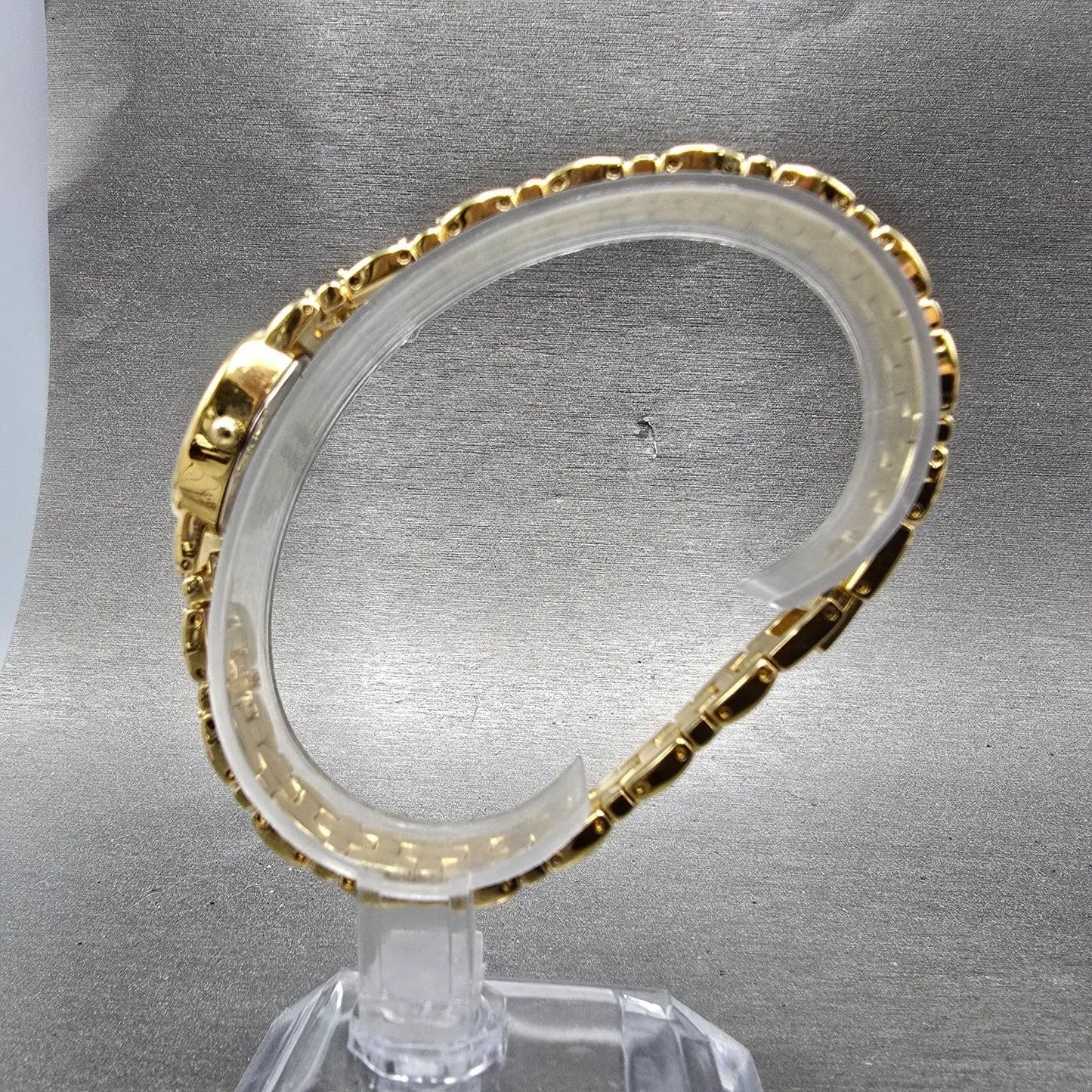 Jules Jurgensen Watch Women 17mm Champagne Dial Gold Oval Blue Gems New BatteryP6
