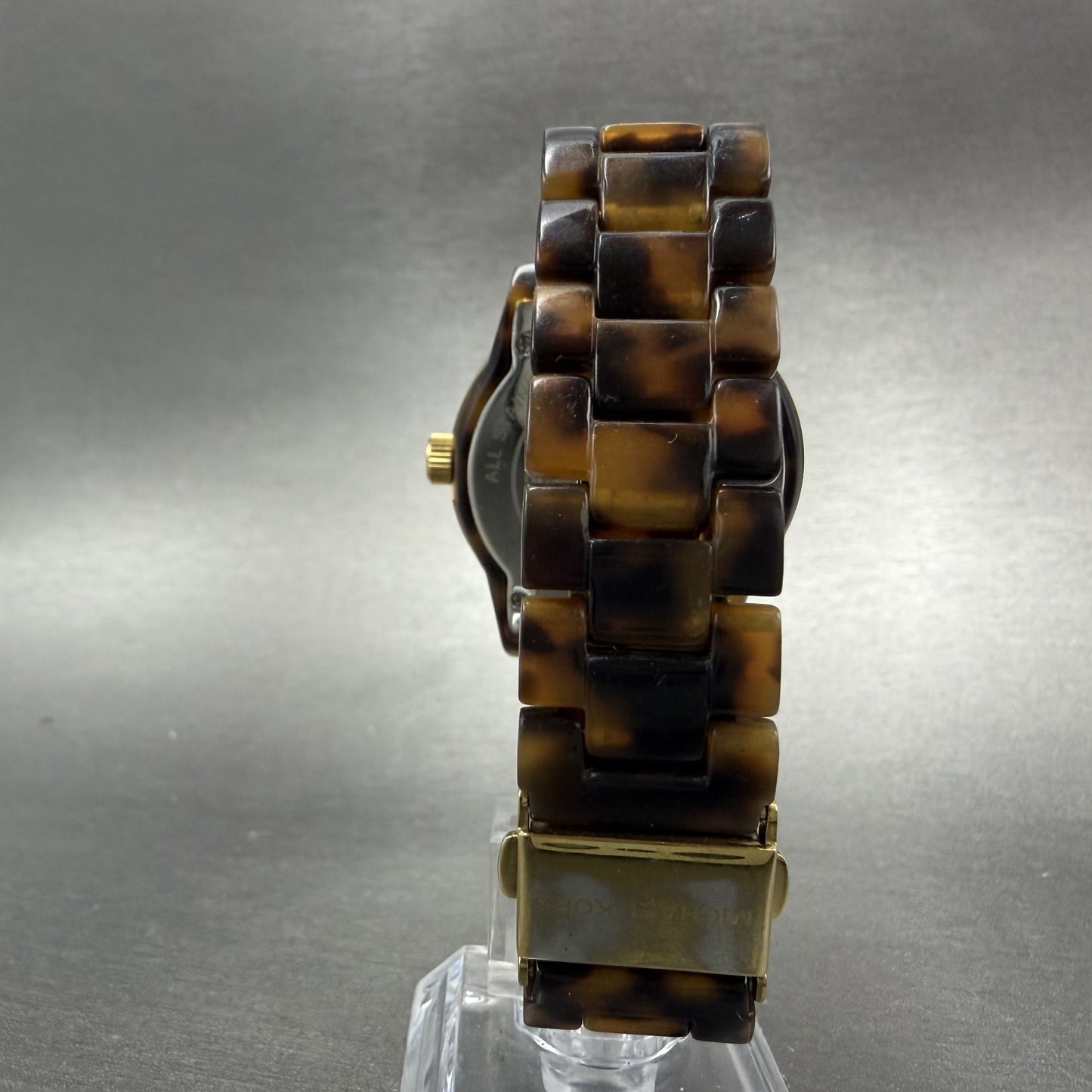 Michael Kors Watch Women 37mm Brown Dial Gold Tone Tortas Daydate New BatteryABC7