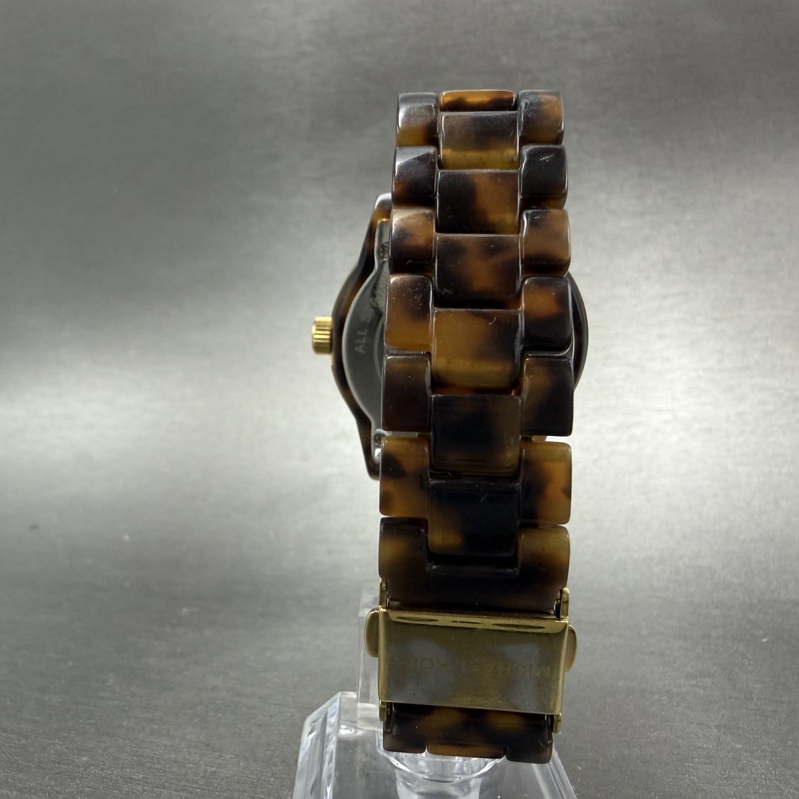 Michael Kors Watch Women 37mm Brown Dial Gold Tone Tortas Daydate New BatteryABC7