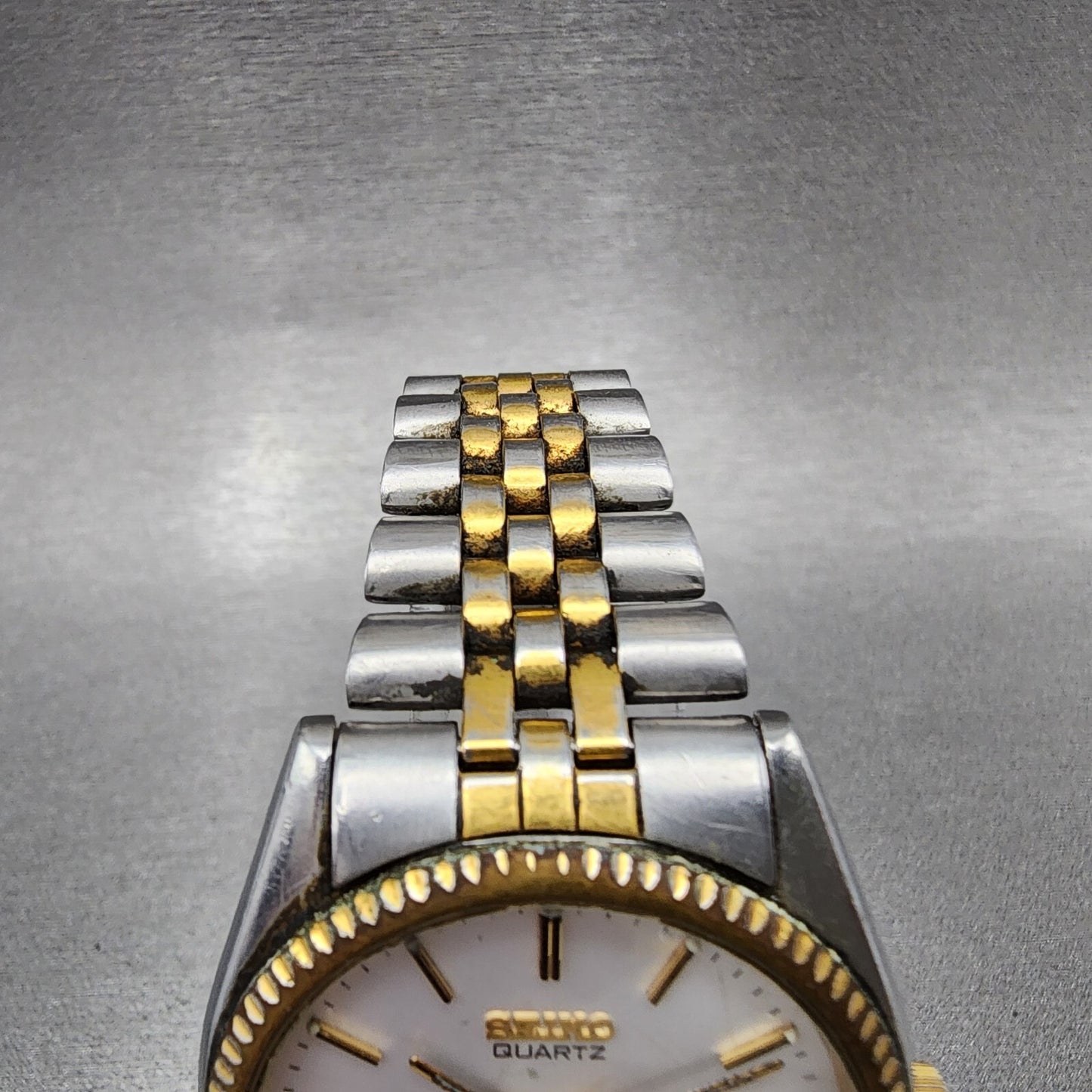 Seiko SQ President Watch Men 36mm Silver Dial Two Tone Daydate 5y238a61 PARTS5