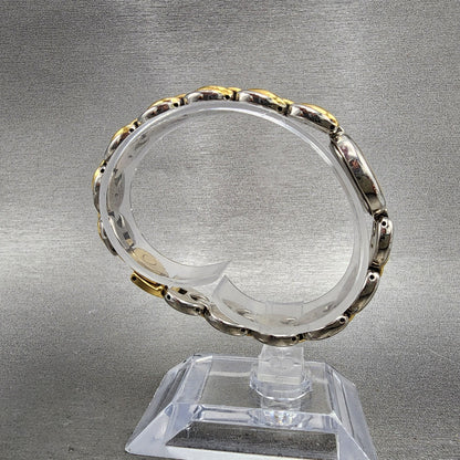Seiko Watch Women 17mm Cream Dial Two Tone Oval Vintage 4N00F130 New Battery8
