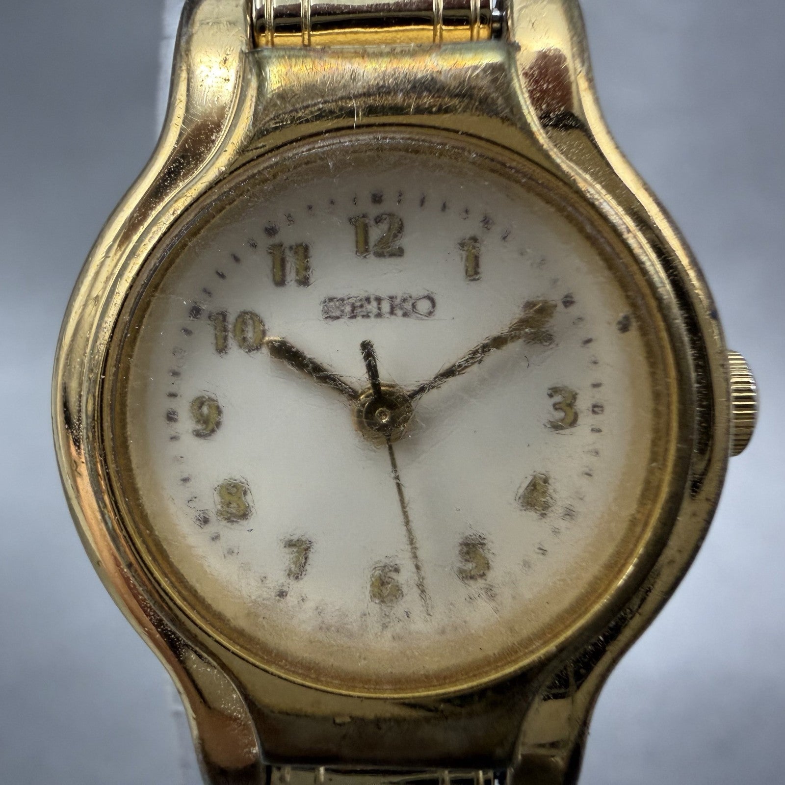 Seiko Watch Women 19mm Cream Dial Gold Tone Round 1N010K30 New Battery1