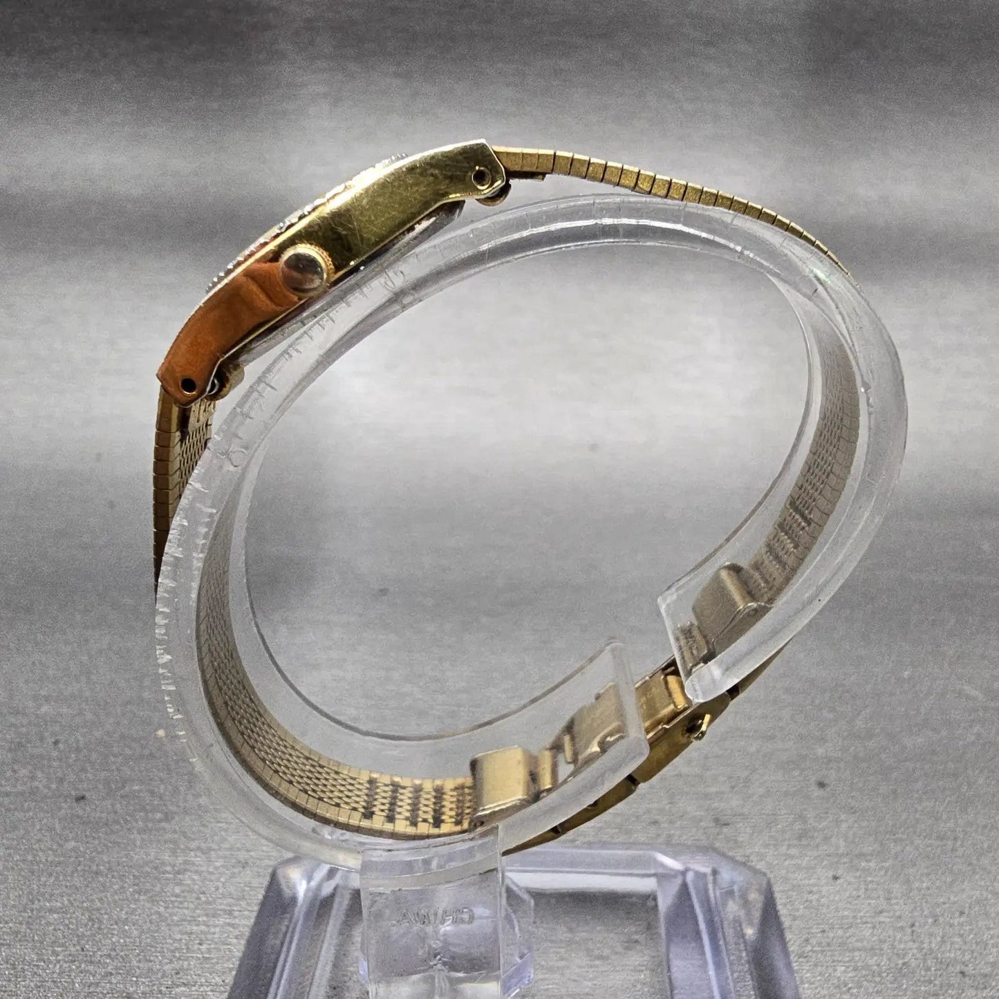 Citizen CQ Watch Women 17mm Gold Dial Gold Tone Gemmed 3220-324196 New Battery6