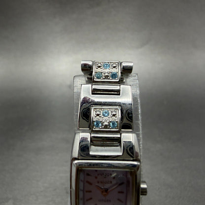 Citizen Wicca Watch Women 15mm Blue Dial Silver Rectangle 5431-L20891 New Batt4