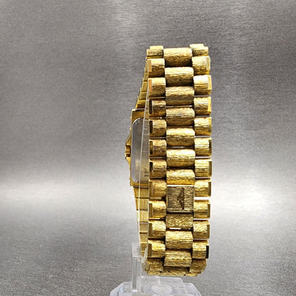 Longines Tank Watch Men 24mm Black Dial Gold Tone Rectangle New Battery Nugget7