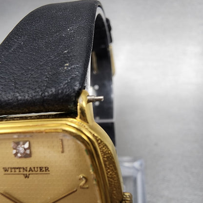 Wittnauer Tank Watch Men 26mm Champagne Dial Gold Tone Rectangle New Battery4