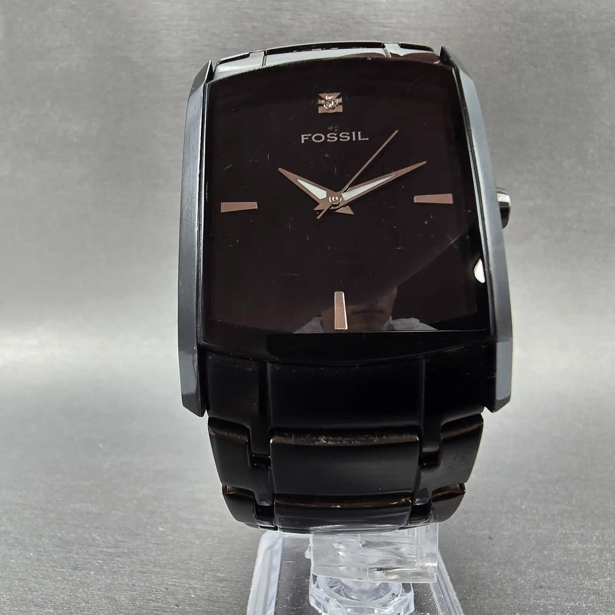 Fossil Arkitekt Tank Watch Men 34mm Black Dial Black Tone FS-4159 New Battery5