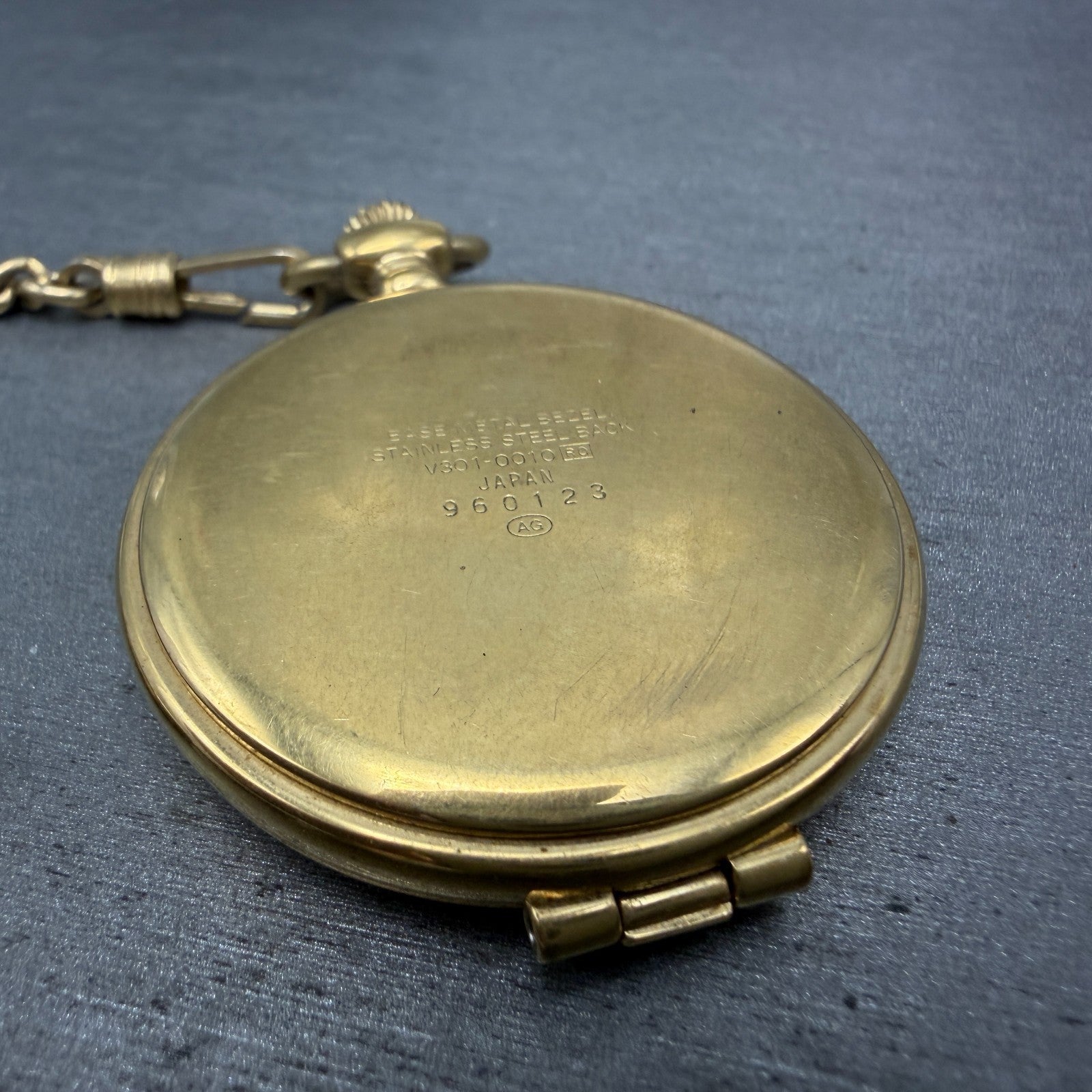 Seiko Alba Success Pocket Watch Men 42mm White Dial Gold Tone V301-0010 New Batt8