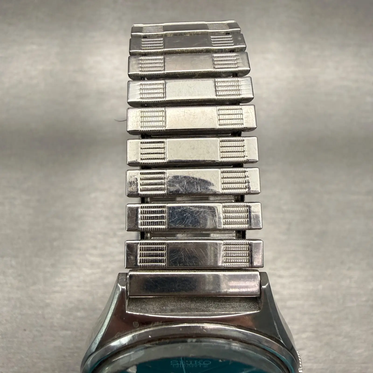 Seiko SQ Watch Men 35mm Black Dial Silver Tone Daydate Round 7123-8500 PARTS!!!!5