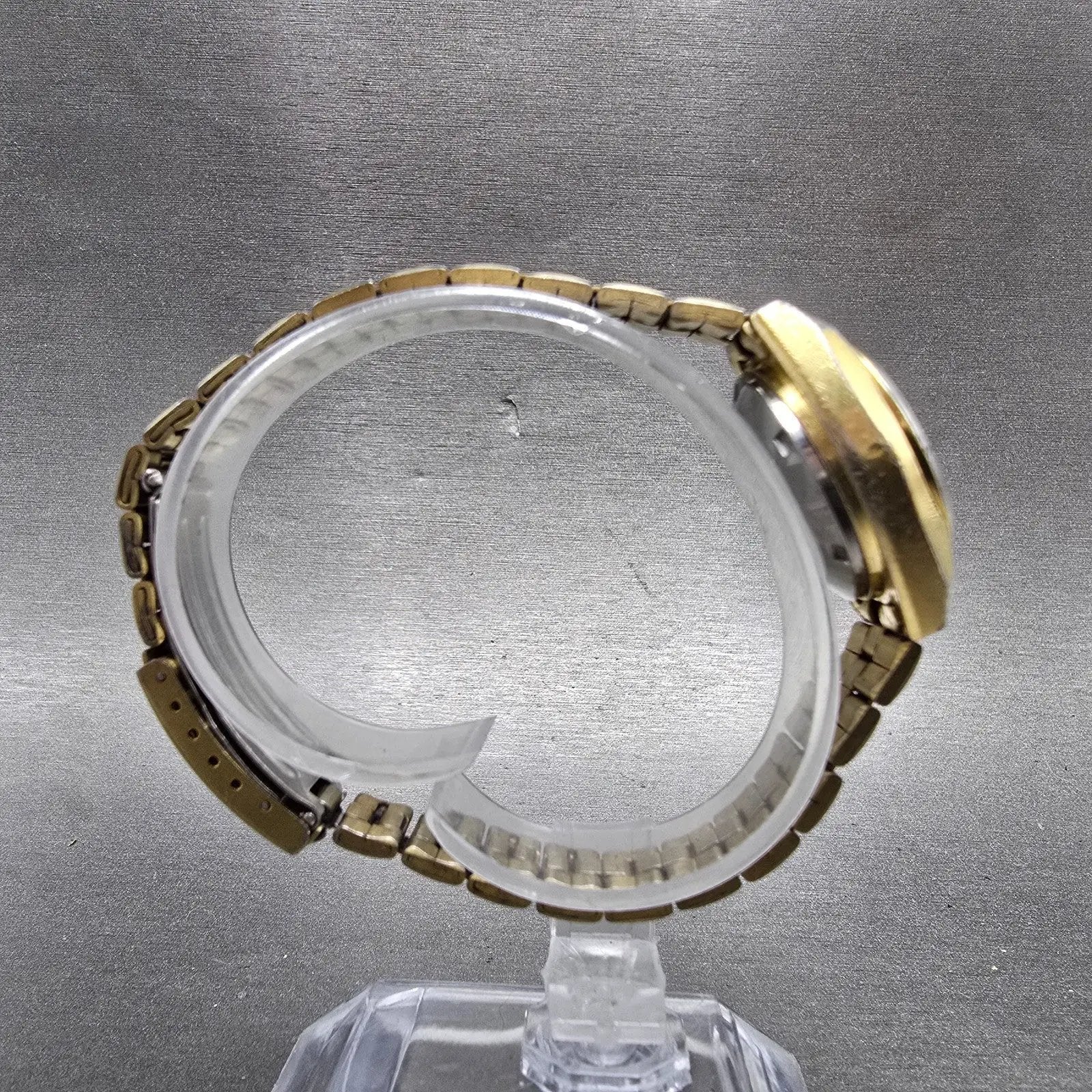 Seiko Automatic Watch Women 25mm Champagne Dial Gold Tone Daydate 4206-0469 Runs8