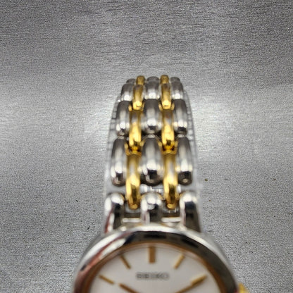 Seiko Watch Women 24mm Silver Dial Two Tone Round V7006379 New Battery4
